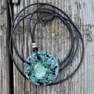 Precious sea blue orgonite pendant
